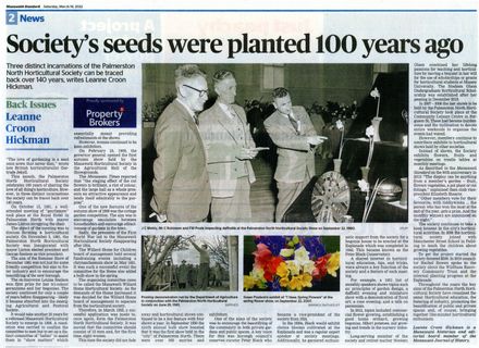 Back Issues: Society's seeds were planted 100 years ago