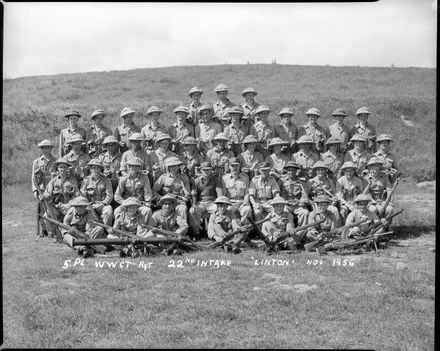 5th Platoon, Wellington West Coast and Taranaki (WWCT) Regiment, 22nd Intake, Central District Training Depot, Linton - Resource cover image