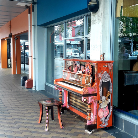 The "Balmy Palmy Piano" outside the City Library