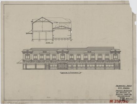Existing and proposed alteration plans for the Municipal Library Building