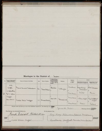 Marriage register 1909- 1927