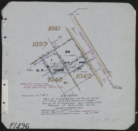 Survey Plans (subdivisions) 1938 - 1951