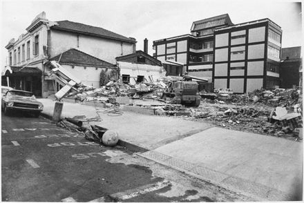 Site of future National Mutual Life building, corner of The Square and Fitzherbert Avenue