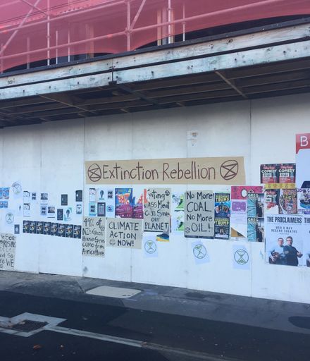 Climate Change Activism Posters on Cuba Street