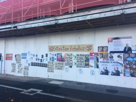 Climate Change Activism Posters on Cuba Street