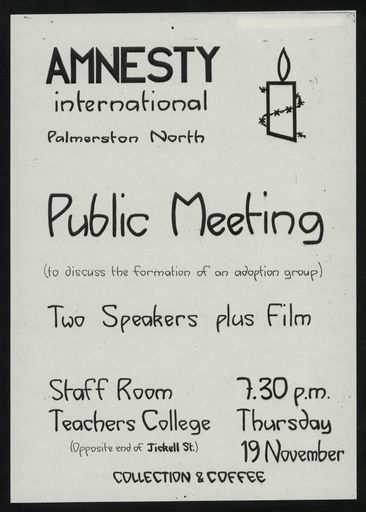 Amnesty International public meeting notice - Resource cover image