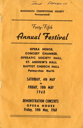 Manawatū Competitions Society, Programme, Forty-FIfth Annual Festival - Resource cover image