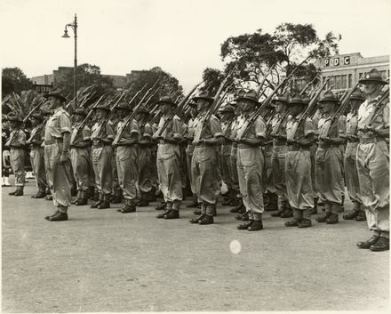 Army March Past, as part of Palmerston North 75th Jubilee celebrations