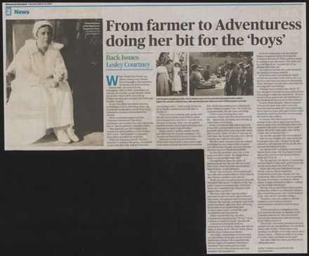 Back Issues: From farmer to Adventuress doing her bit for the 'boys' - Resource cover image