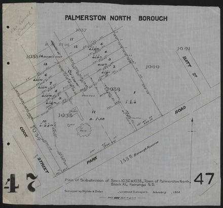 Survey Plans (subdivisions) 1902 - 1939