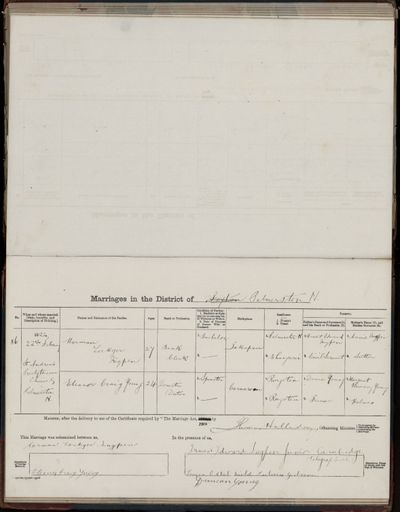 Marriage register 1909- 1927