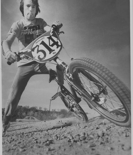Wayne Hudson on his BMX