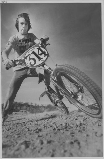 Wayne Hudson on his BMX