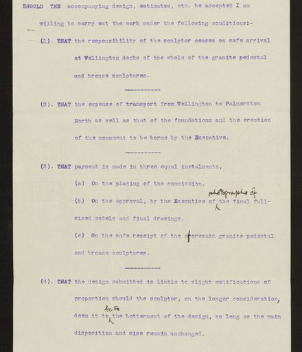 Envelope & Report regarding design of memorial, PN & Districts Soldiers' Memorial Fund, 30 June 1922 11