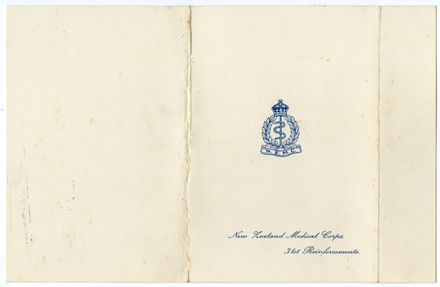 New Zealand Medical Corps, 31st Reinforcements - Card from Henry Ward.
