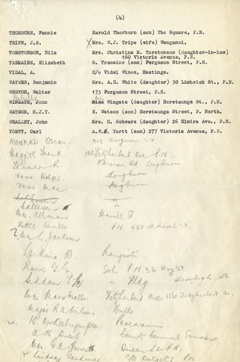 Page 7: List of 'Early Pioneers' of Palmerston North