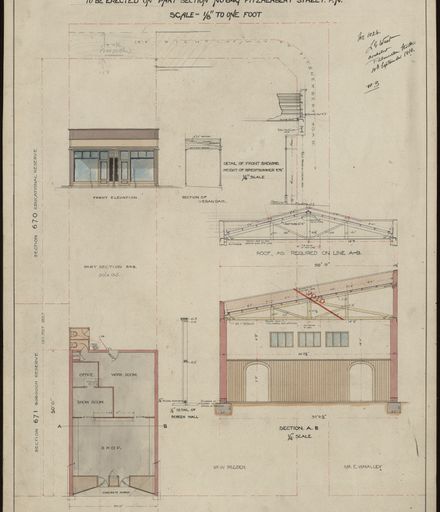Plans for a Commercial Premises and subsequent Additions, Fitzherbert Street
