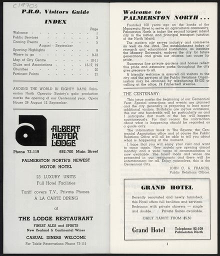 PRO Visitors Guide: August 1970 - 2