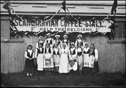 Scandinavian Club girls at fundraising 'Scandinavian Coffee Stall'