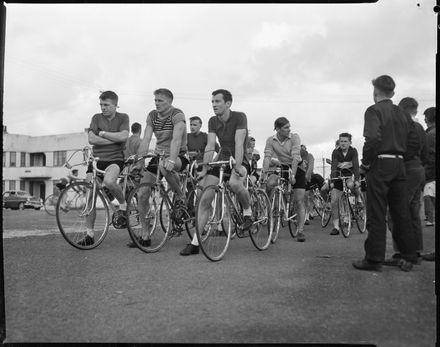 "Lined Up For Beginning of Annual Cycle Race" - Resource cover image