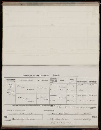 Marriage register 1909- 1927