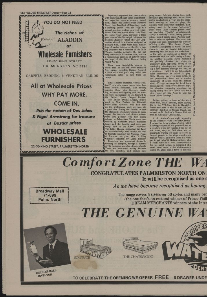 "The Globe Theatre Opens" Commemorative Newspaper 12