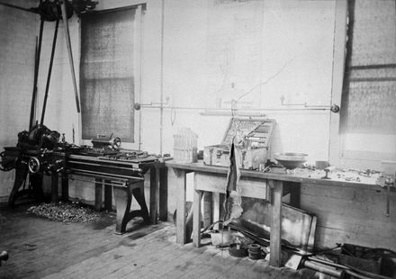 Interior of Holben and Kirk's engineering workshop