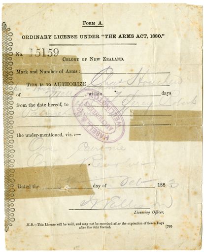 Charles Robêrt's Firearms License