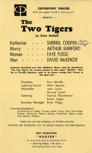 The Two Tigers - Centrepoint Theatre programme - Resource cover image