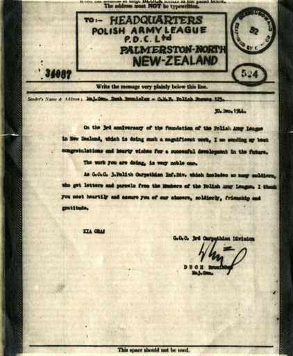Polish Army League correspondence