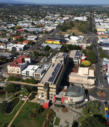 Aerial image taken from The Square, Palmerston North