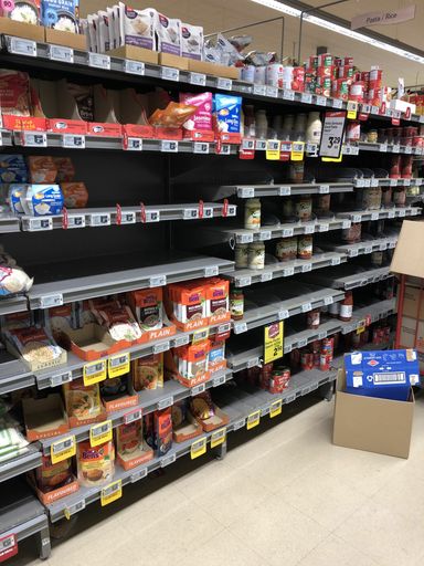 Empty shelves during COVID-19 crisis.