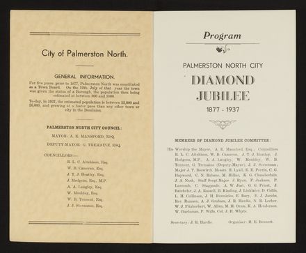 Palmerston North City Diamond Jubilee Programme 2