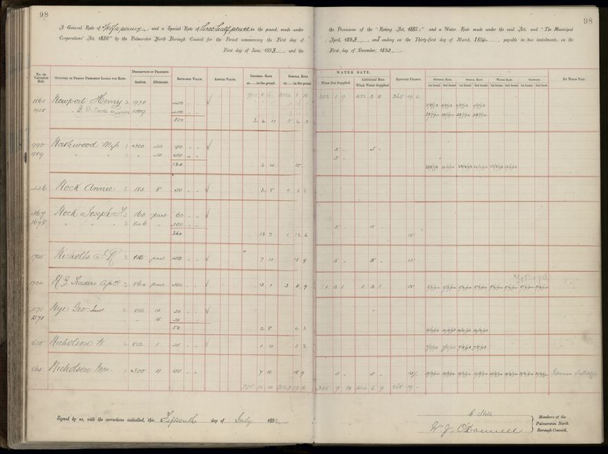 Palmerston North Rate Book, 1893 - 1896, 103