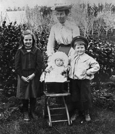 Mrs Annie Nairn and children