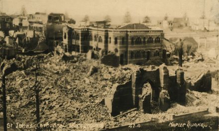 St Johns Cathedral after Napier Earthquake