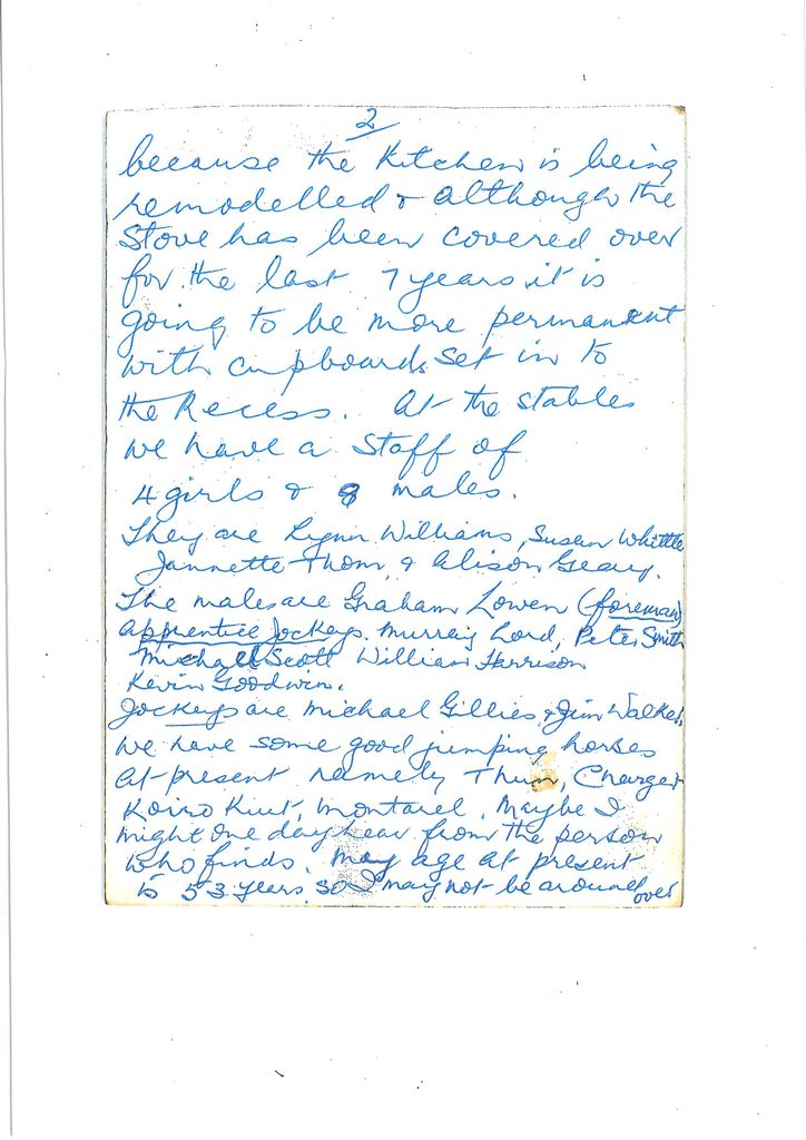 Letter from Norah Temperton