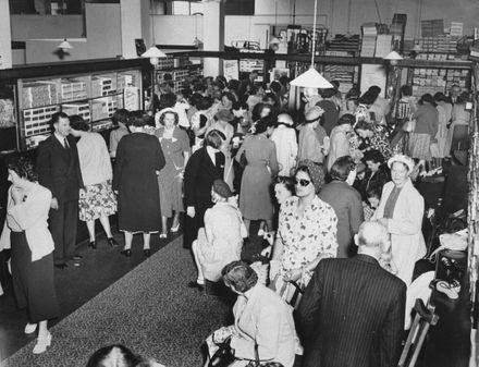Shoppers in the shoe department of C M Ross Co Ltd.
