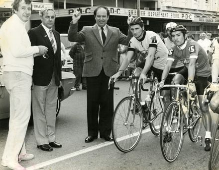 Start Line of Palmerston North-Wellington Segment of Dulux Six-Day Cycle Race, 1981