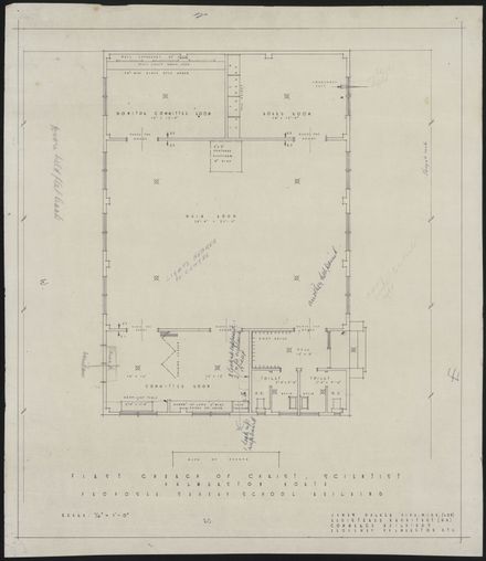 Plan for Sunday School Building, First Church of Christ, Scientist