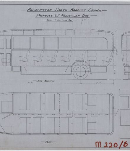 Plan of a proposed 27 passenger bus