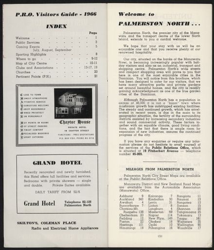 Visitors Guide Palmerston North: July-September 1966 - 3