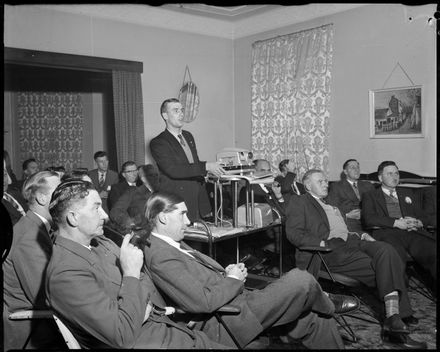 "Addressing the Lion's Club"