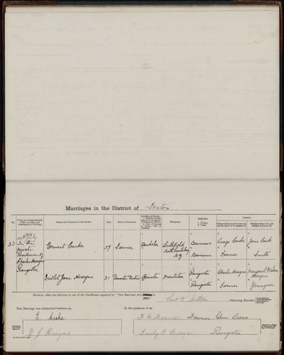 Marriage register 1909- 1927