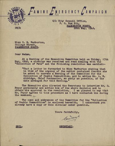 Correspondence: Famine Emergency Campaign