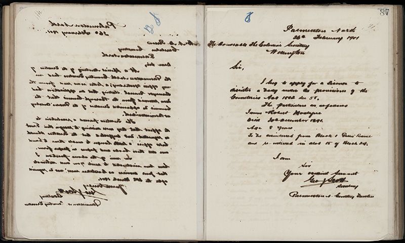 Outwards Correspondence of the Palmerston North Cemetery Trustees, 1898 -1902 114