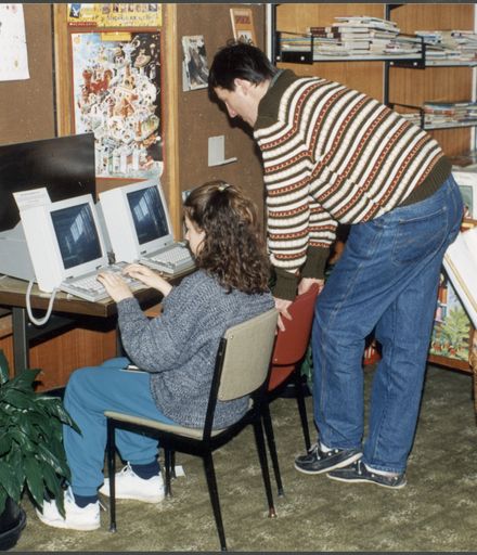 People at computer terminals at the Palmerston North Public Library