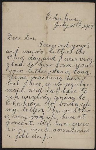 Letter home from Pat Argyle