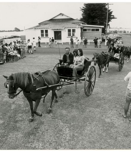 Horse-drawn Vehicles at Newbury School's Centennial Parade