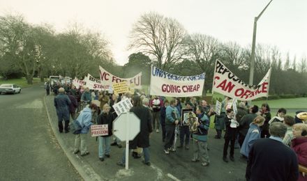 "Students out in force to protest"